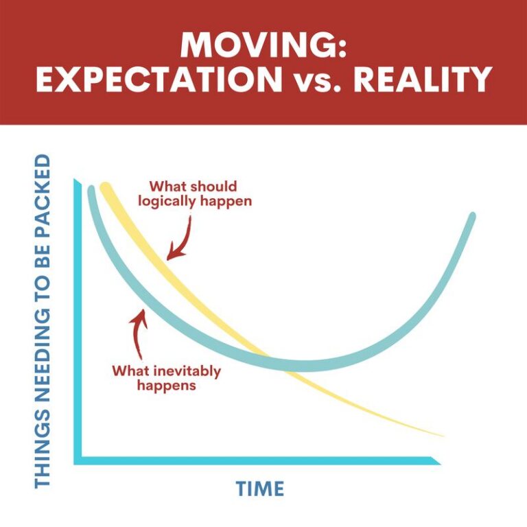 “Moving: expectation vs. reality” humor post for a moving company