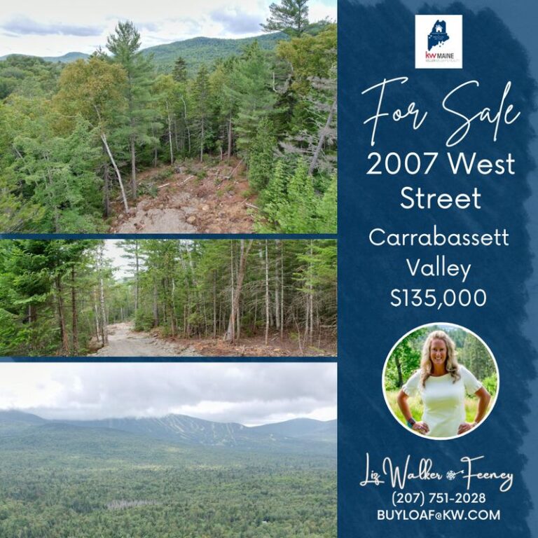 “For Sale” land listing post for a Keller Williams agent in Carrabassett Valley
