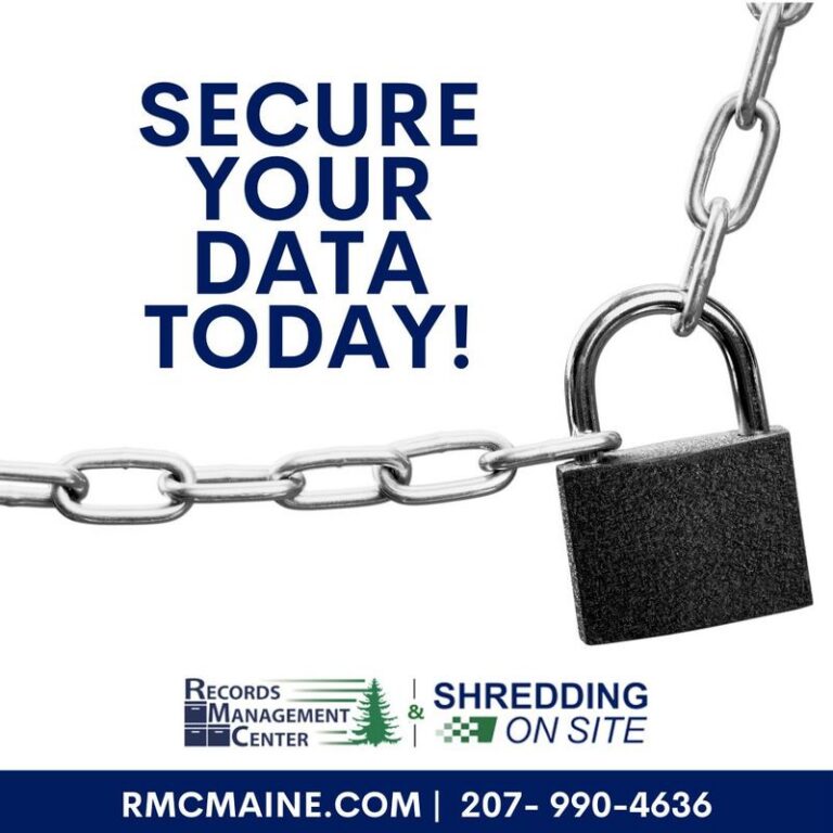 “Secure your data today!” post for Records Management Center